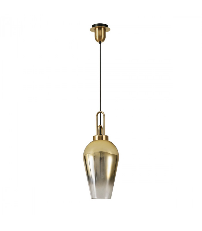 Yorktown 2.5m Round Ceiling Pendant 5 Light E27 With Various Glasses Brass Gold Matt Black-9