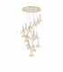 Salisbury 19 Light G9 3.5m Round Multiple Ceiling Pendant With French Gold And Crystal Shade-1