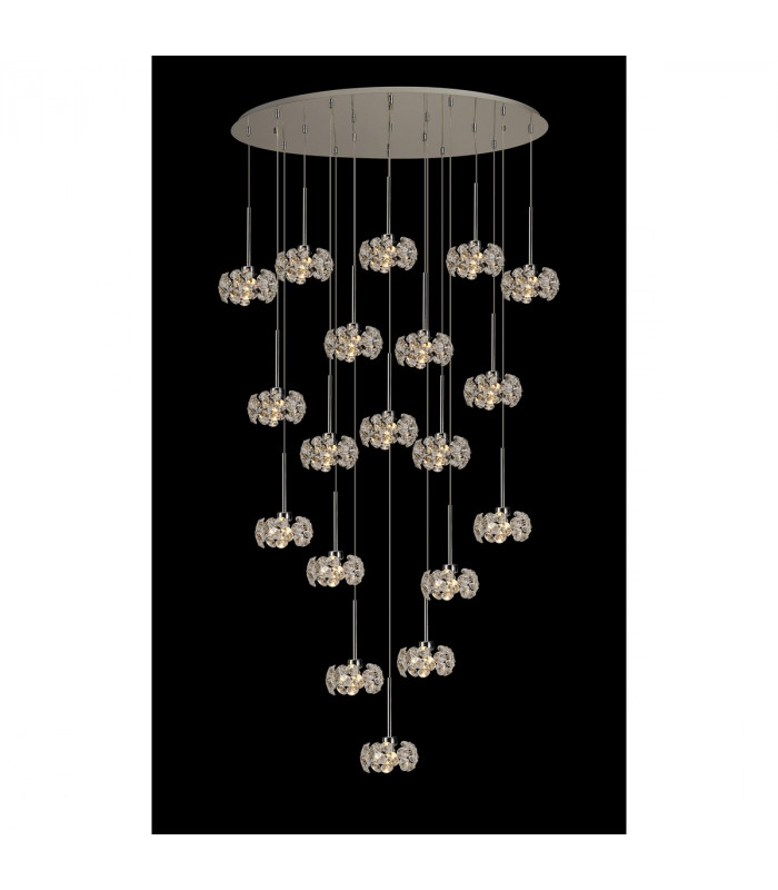 Salisbury 19 Light G9 3.5m Oval Multiple Ceiling Pendant With Polished Chrome And Crystal Shade-3
