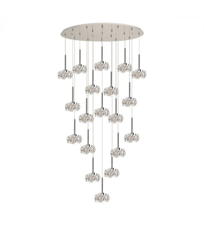 Salisbury 19 Light G9 3.5m Oval Multiple Ceiling Pendant With Polished Chrome And Crystal Shade-4
