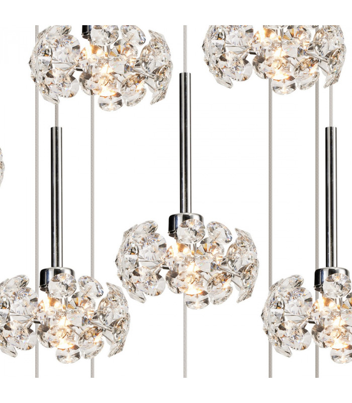 Salisbury 19 Light G9 3.5m Oval Multiple Ceiling Pendant With Polished Chrome And Crystal Shade-6