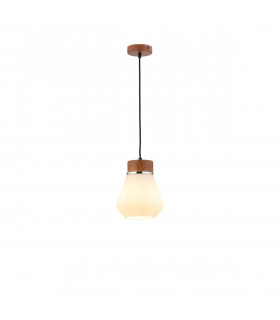 Freedom Ceiling Pendant E27 With Kite Opal Glass Walnut Opal Matt Black Black Fabric-1