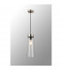 Freedom Ceiling Pendant E27 With Large Clear Cylindrical Cone Glass Satin Nickel Clear Black Fabric-3