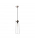 Freedom Ceiling Pendant E27 With Large Clear Cylindrical Cone Glass Satin Nickel Clear Black Fabric-4