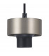 Freedom Ceiling Pendant E27 With Large Clear Cylindrical Cone Glass Satin Nickel Clear Black Fabric-10