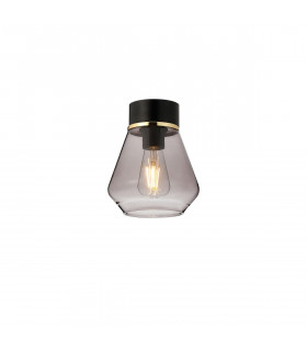 Freedom Ceiling Lamp E27 With Kite Smoke Glass Shade Matt Black Smoke-1