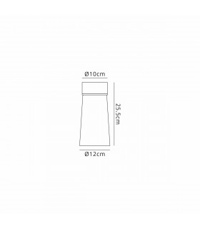 Freedom Ceiling Lamp E27 With Small Opal Cylindrical Cone Glass Teak Opal Matt Black-2