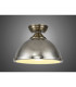 Dresden Flush Ceiling Lamp E27 With Round 31cm Metal Shade Antique Brass Polished Nickel Frosted White-3