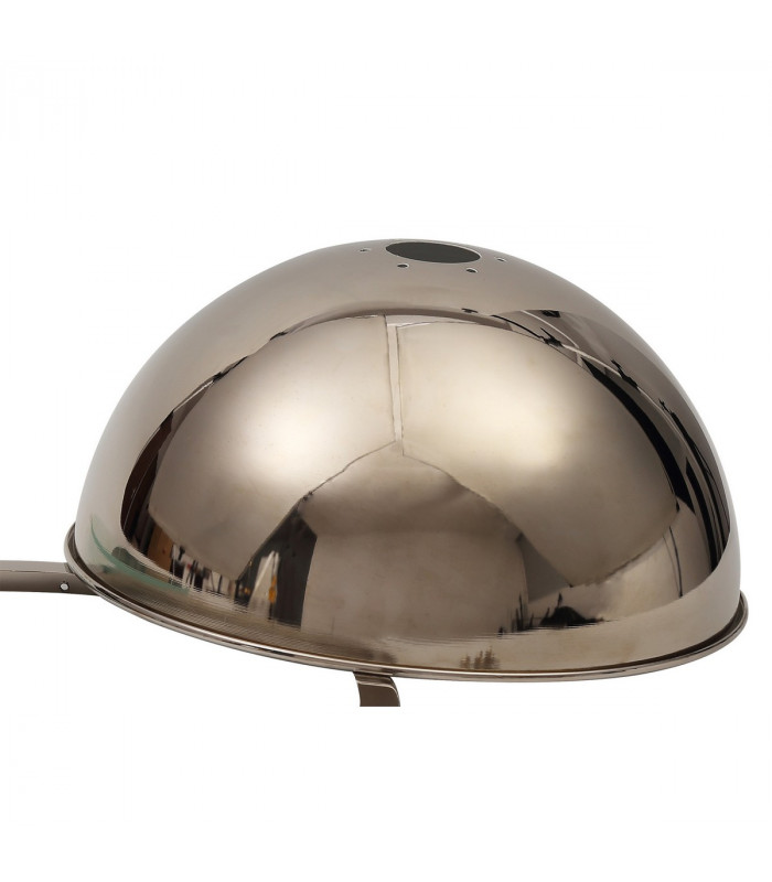 Dresden Flush Ceiling Lamp E27 With Round 31cm Metal Shade Antique Brass Polished Nickel Frosted White-4