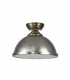 Dresden Flush Ceiling Lamp E27 With Round 31cm Metal Shade Antique Brass Polished Nickel Frosted White-7