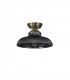 Dresden Flush Ceiling Lamp E27 With Round 30cm Glass Shade Antique Brass Smoked-7