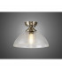 Dresden Flush Ceiling Lamp E27 With Round 33.5cm Prismatic Effect Glass Shade Antique Brass Clear-3