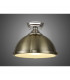 Dresden Flush Ceiling Lamp E27 With Round 31cm Metal Shade Polished Nickel Antique Brass Frosted White-3