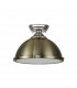 Dresden Flush Ceiling Lamp E27 With Round 31cm Metal Shade Polished Nickel Antique Brass Frosted White-7
