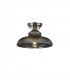 Dresden Flush Ceiling Lamp E27 With Round 30cm Glass Shade Polished Nickel Smoked-1