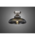Dresden Flush Ceiling Lamp E27 With Round 30cm Glass Shade Polished Nickel Smoked-3