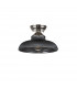 Dresden Flush Ceiling Lamp E27 With Round 30cm Glass Shade Polished Nickel Smoked-7