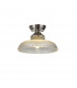 Dresden Flush Ceiling Lamp E27 With Round 30cm Glass Shade Polished Nickel Clear-1