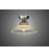 Dresden Flush Ceiling Lamp E27 With Round 30cm Glass Shade Polished Nickel Clear-3