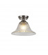 Dresden Flush Ceiling Lamp E27 With Bell 30cm Glass Shade Polished Nickel Clear-1