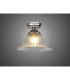 Dresden Flush Ceiling Lamp E27 With Bell 30cm Glass Shade Polished Nickel Clear-3