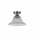 Dresden Flush Ceiling Lamp E27 With Bell 30cm Glass Shade Polished Nickel Clear-7