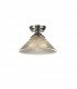 Dresden Flush Ceiling Lamp E27 With Cone 30cm Glass Shade Polished Nickel Clear-1