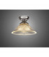 Dresden Flush Ceiling Lamp E27 With Cone 30cm Glass Shade Polished Nickel Clear-3