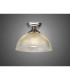 Dresden Flush Ceiling Lamp E27 With Dome 30cm Glass Shade Polished Nickel Clear-3