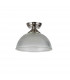 Dresden Flush Ceiling Lamp E27 With Dome 30cm Glass Shade Polished Nickel Clear-7