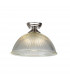 Dresden Flush Ceiling Lamp E27 With Dome 38cm Glass Shade Polished Nickel Clear-1