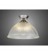 Dresden Flush Ceiling Lamp E27 With Dome 38cm Glass Shade Polished Nickel Clear-3