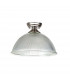 Dresden Flush Ceiling Lamp E27 With Dome 38cm Glass Shade Polished Nickel Clear-7