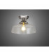 Dresden Flush Ceiling Lamp E27 With Flat Round 30cm Glass Shade Polished Nickel Clear-3