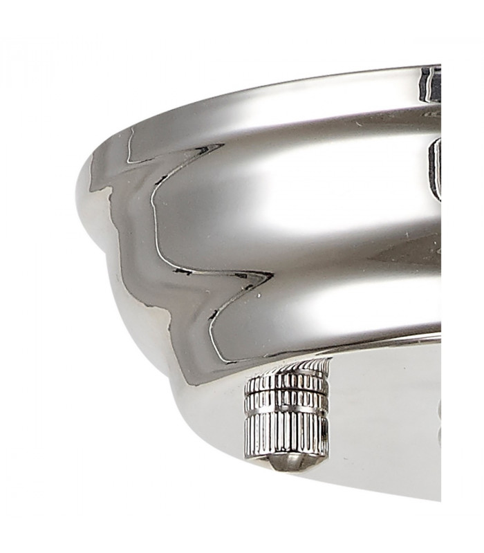 Dresden Flush Ceiling Lamp E27 With Flat Round 30cm Glass Shade Polished Nickel Clear-8