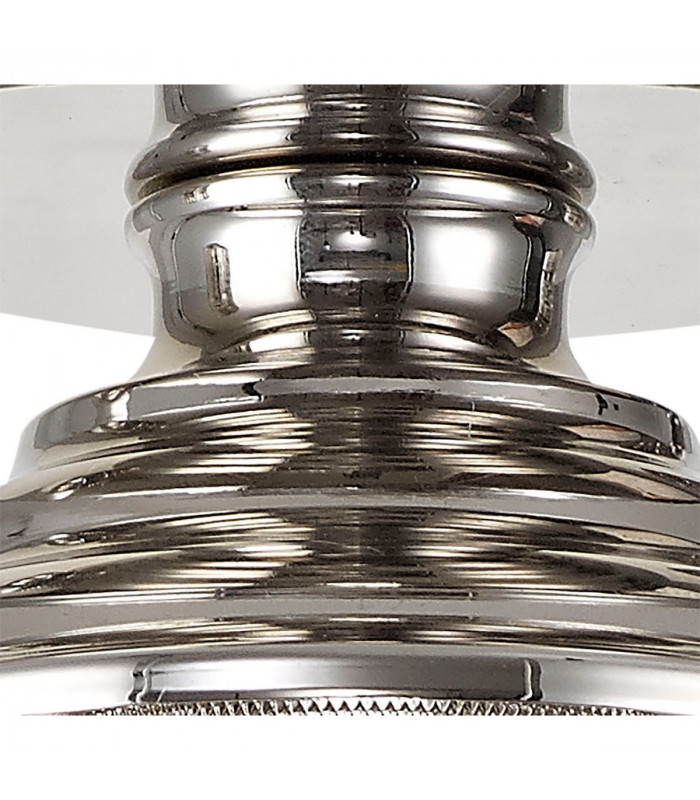 Dresden Flush Ceiling Lamp E27 With Flat Round 30cm Glass Shade Polished Nickel Clear-9
