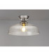Dresden Flush Ceiling Lamp E27 With Flat Round 38cm Glass Shade Polished Nickel Clear-3