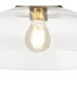 Dresden Flush Ceiling Lamp E27 With Flat Round 38cm Glass Shade Polished Nickel Clear-6