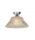 Dresden Flush Ceiling Lamp E27 With Round 38cm Patterned Glass Shade Polished Nickel Clear-1