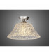 Dresden Flush Ceiling Lamp E27 With Round 38cm Patterned Glass Shade Polished Nickel Clear-3