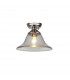 Dresden Flush Ceiling Lamp E27 With Smooth Bell 30cm Glass Shade Polished Nickel Clear-1