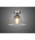 Dresden Flush Ceiling Lamp E27 With Smooth Bell 30cm Glass Shade Polished Nickel Clear-3