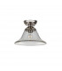 Dresden Flush Ceiling Lamp E27 With Smooth Bell 30cm Glass Shade Polished Nickel Clear-7