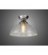 Dresden Flush Ceiling Lamp E27 With Round 33.5cm Prismatic Effect Glass Shade Polished Nickel Clear-3