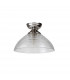 Dresden Flush Ceiling Lamp E27 With Round 33.5cm Prismatic Effect Glass Shade Polished Nickel Clear-7