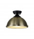 Dresden Flush Ceiling Lamp E27 With Round 31cm Metal Shade Matt Black Antique Brass Frosted White-1