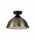 Dresden Flush Ceiling Lamp E27 With Round 31cm Metal Shade Matt Black Antique Brass Frosted White-7
