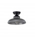 Dresden Flush Ceiling Lamp E27 With Round 30cm Glass Shade Matt Black Smoked-7