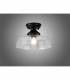 Dresden Flush Ceiling Lamp E27 With Flat Round 30cm Glass Shade Matt Black Clear-3