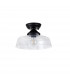 Dresden Flush Ceiling Lamp E27 With Flat Round 30cm Glass Shade Matt Black Clear-7